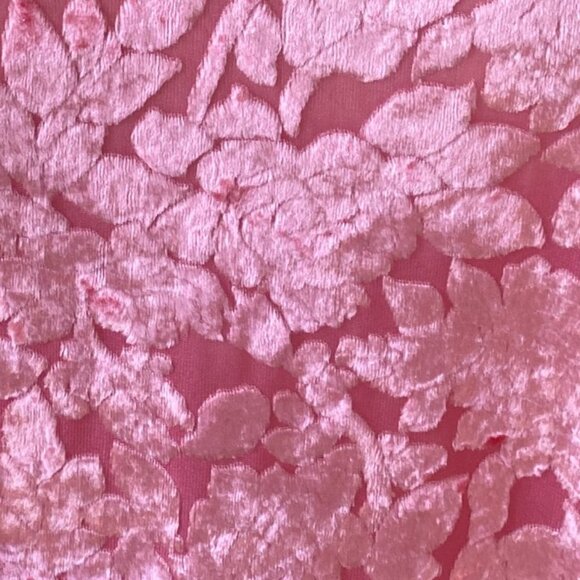 Vintage Burnout Velvet Floral Slip Dress Pink Mini Coquette Barbiecore Fairy-L - Picture 3 of 13